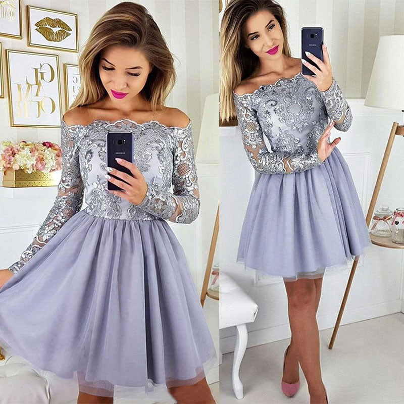 CUTE TULLE LACE SHORT DRESS, HOMECOMING DRESS cg10761