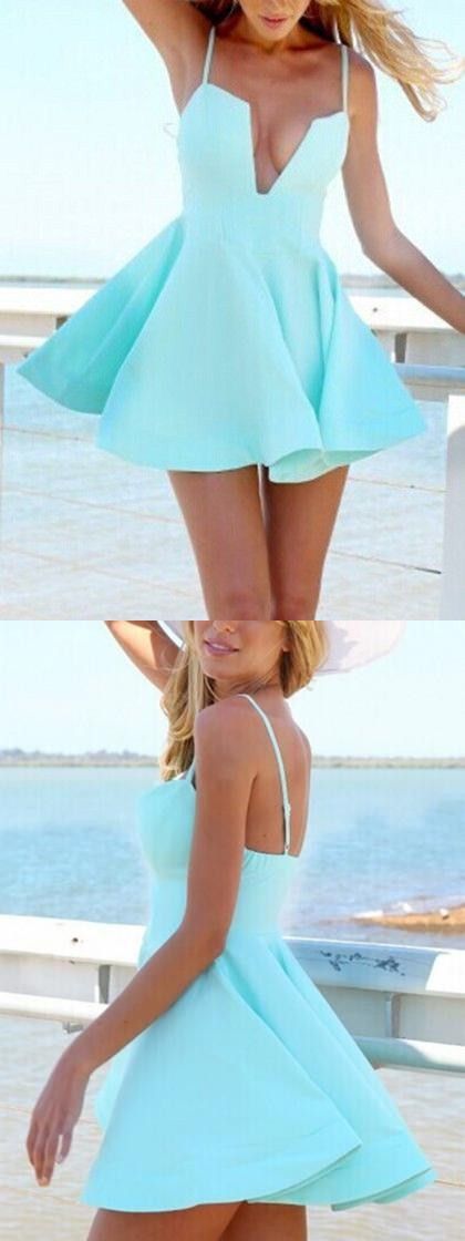 women's fashion, cute light blue dresses, chic homecoming dresses cg10793