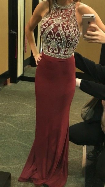 Long Prom Dresses O-Neck Sleeveless Zipper Sweep Train Chiffon Crystal Straight Party Dress cg10836