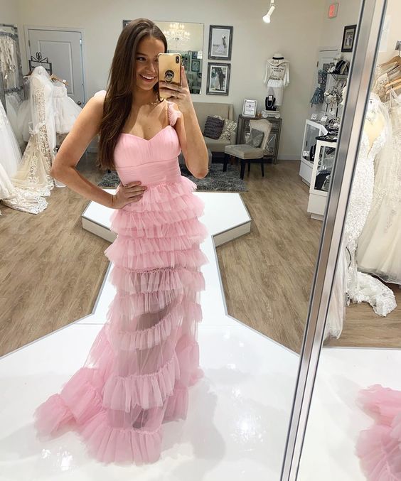 Spaghetti Straps A-Line Prom Dresses,Long Prom Dresses cg10838