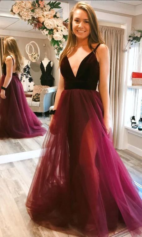 Sexy Long Prom Dress Deep V-neck , Popular School Dance Dress ,Fashion Wedding Party Dress cg10859