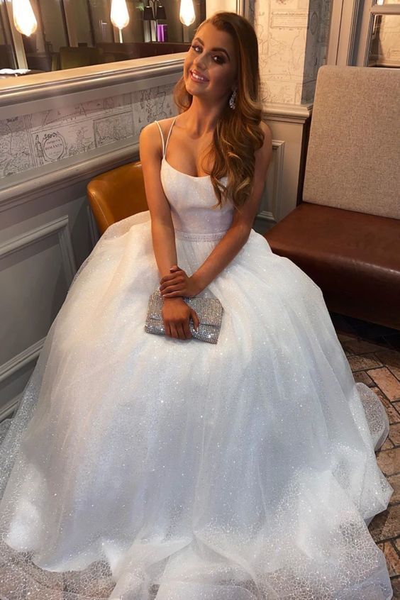 Sparkle White Prom Dress cg10988