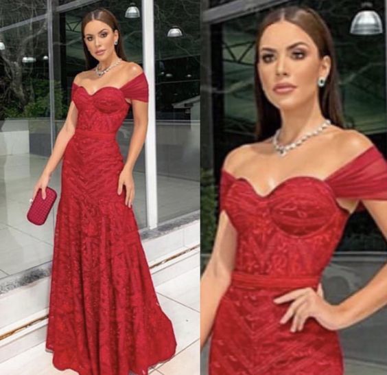 Off the shoulder long prom dress , mermaid prom dress cg11025