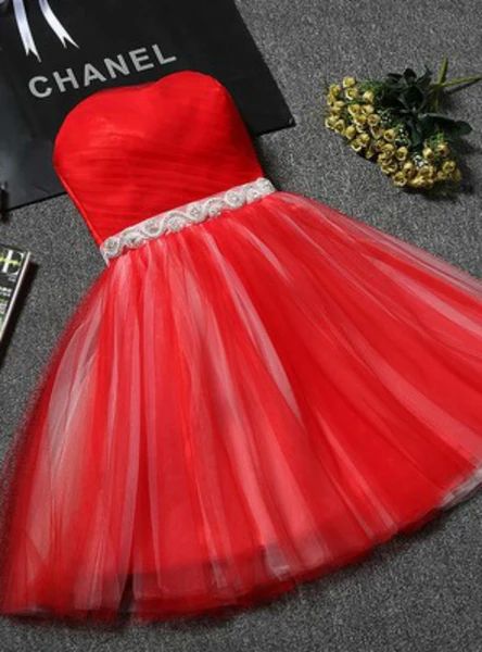 Sweetheart Neck Tulle With Crystal Homecoming Dress cg11066