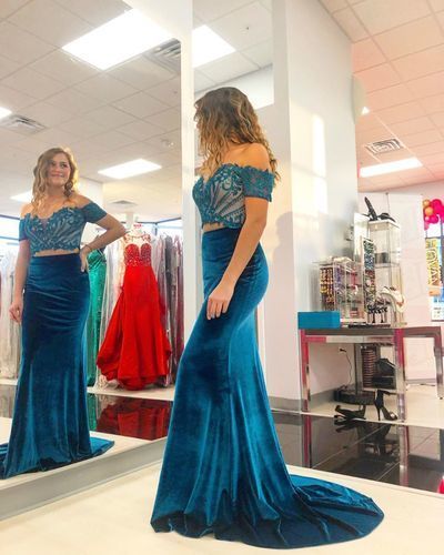 Charming Prom Dress,Two Pieces Prom Dress,Off The Shoulder Prom Dress,Mermaid Prom Dress,Long Prom Dress cg11092