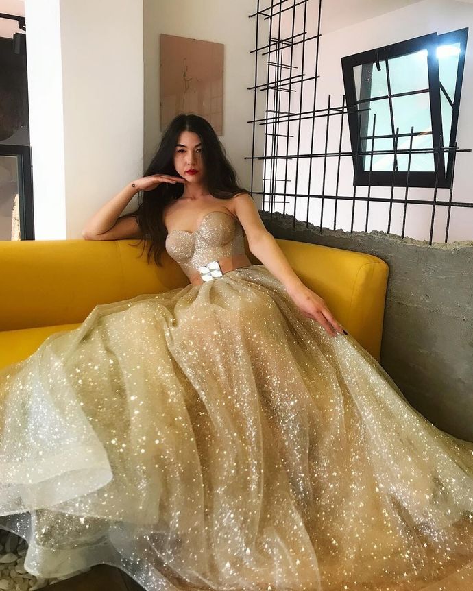 Gold Formal Long Prom Dress cg11217