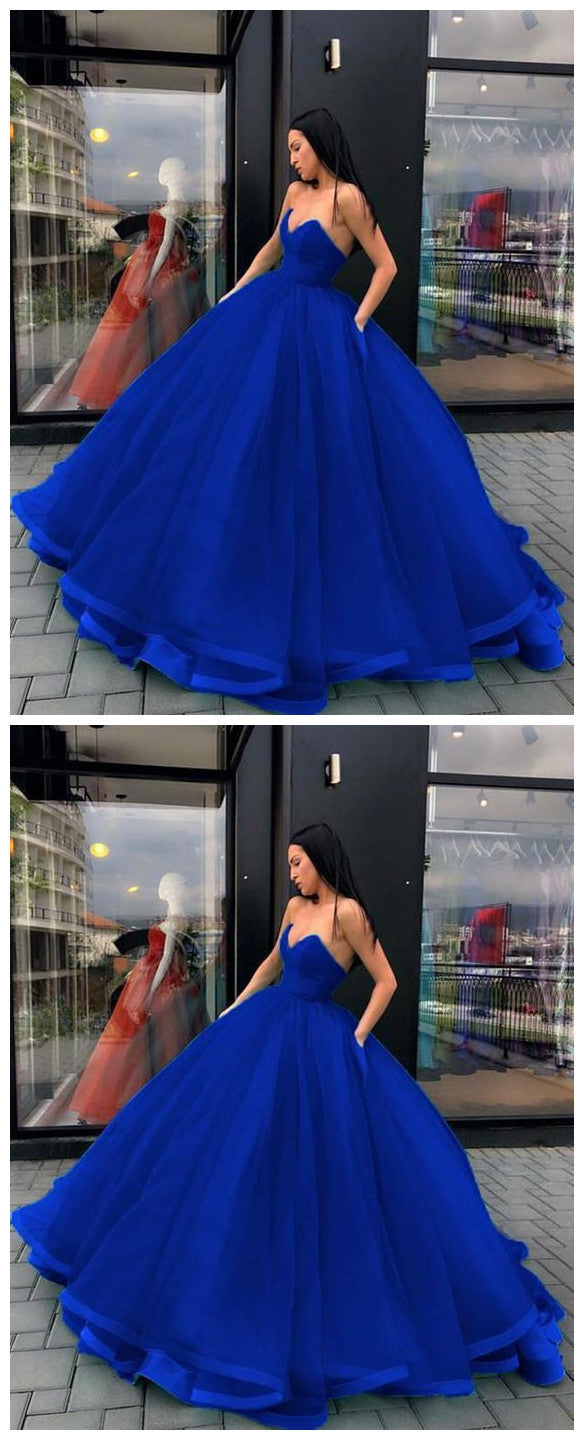 Sweet 16th Quinceanera Gown Royal Blue Sweetheart Corset prom dress cg11253