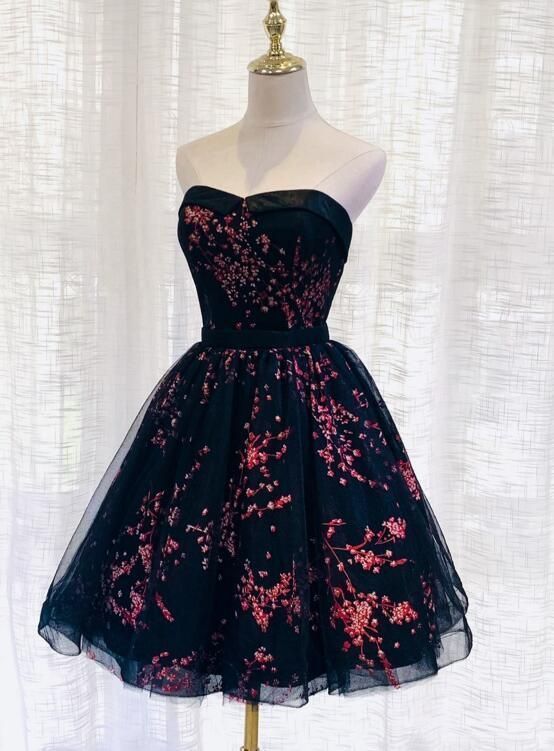 Lovely Black Sweetheart Short Homecoming Dress cg11256
