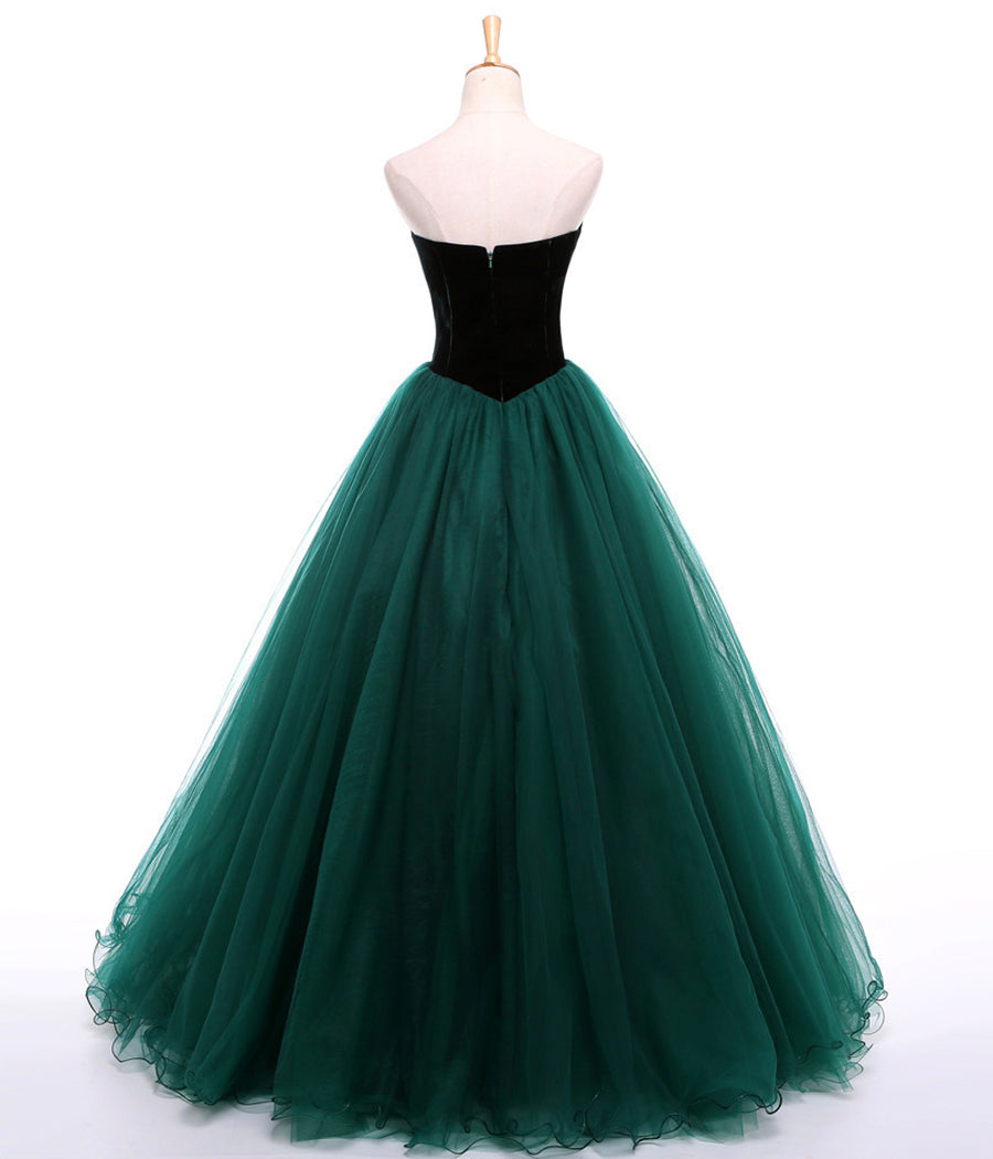 A LINE VELVET TULLE LONG BALL GOWN DRESS FORMAL DRESS prom Dress cg11273