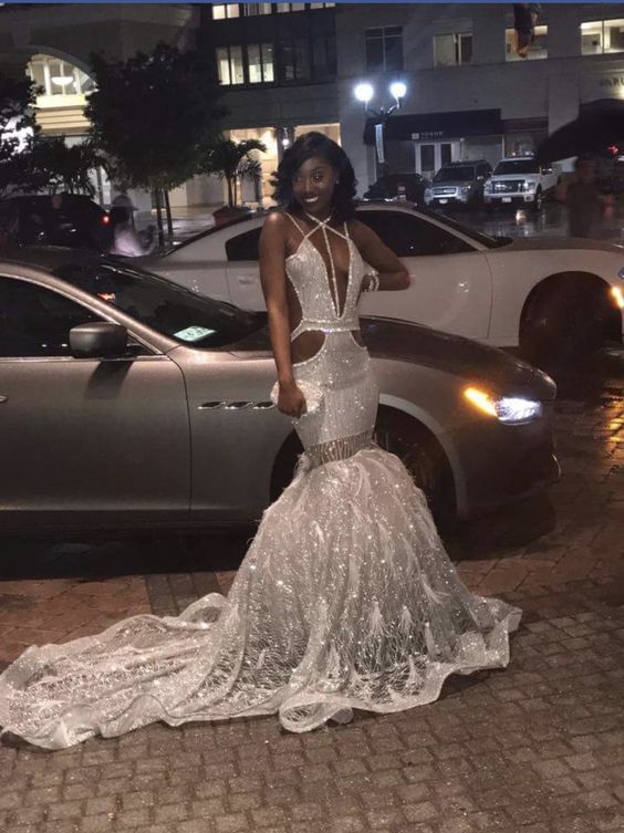 Sexy Deep V Neck Prom Dresses Sequins cg11340