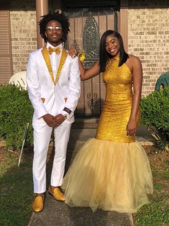 Yellow Mermaid Long Prom Dress cg11342