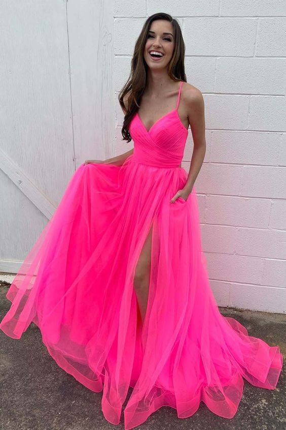 Long Pink Prom Dresses, Prom Dress for Teens cg11354