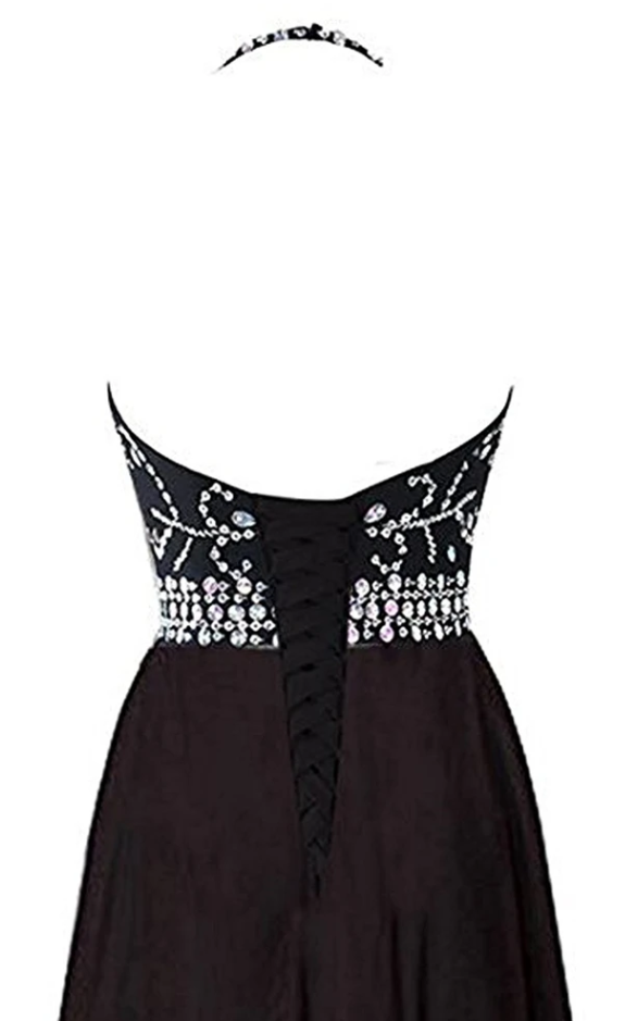 Beautiful Long Beaded Chiffon Gradient Halter Party Dress, A-Line Prom Dress cg11469