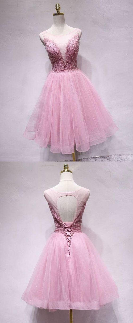 Elegant Tulle A-Line Short Homecoming Dress cg11545