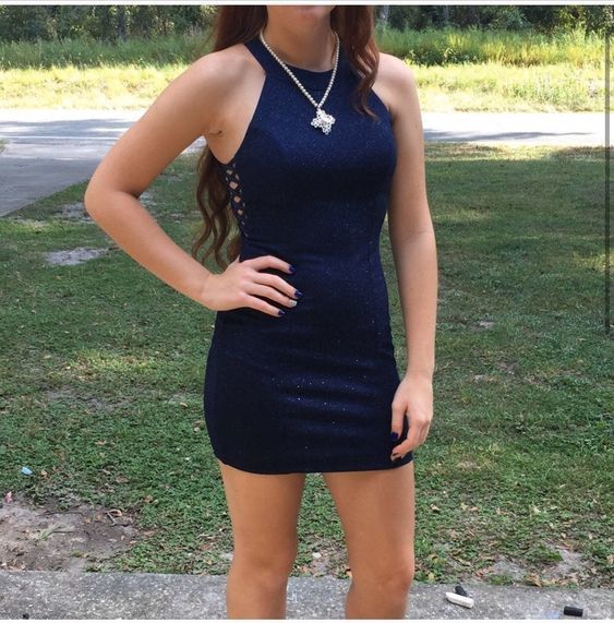Navy Blue Homecoming Dress cg11584