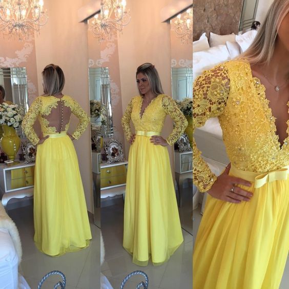 Yellow Prom Dresses,Charming Evening Dress,Yellow Prom Gowns cg11656