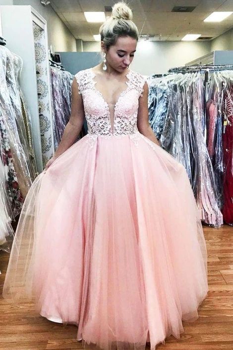 Elegant Floor Length Pink Long Prom Dress with Lace Top cg11675