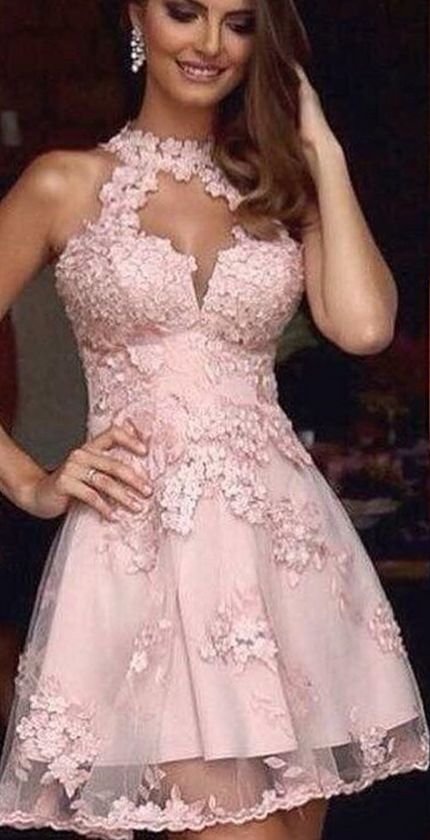 Sexy Dress, Tulle homecoming Dresses, Appliques Gown cg1179