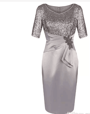 Half Sleeves Sheath Knee Length Mother of the Bride Dresses for Wedding Party homecoming dress cg11914