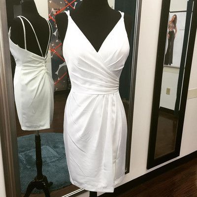 Straps Short White Homecoming Dress Cocktail Dress cg11934