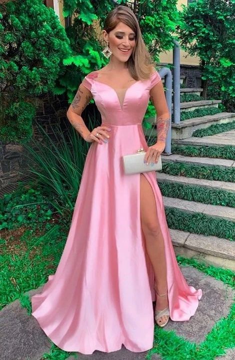 A-Line Long Prom Dress With Split cg11944