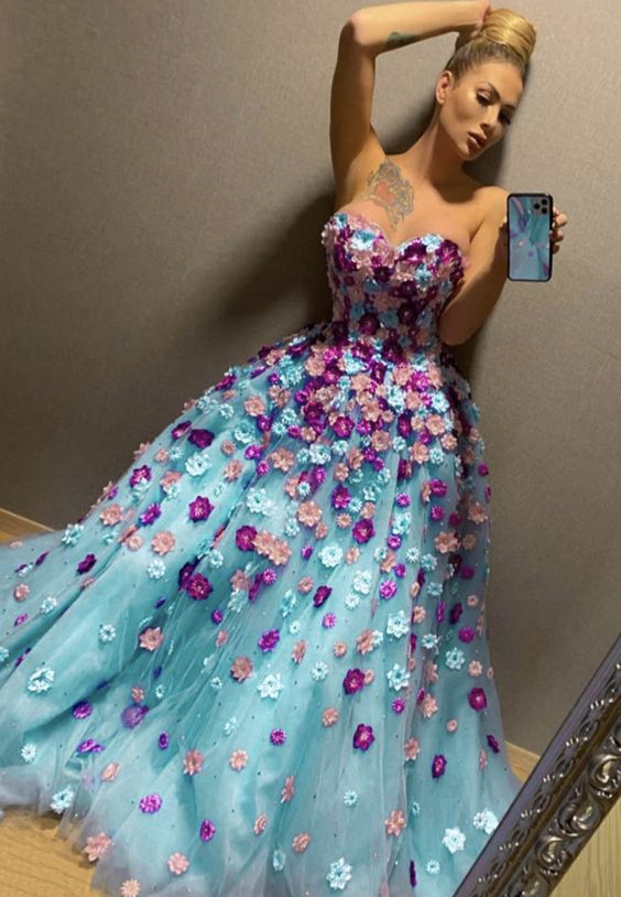 Stylish tulle appliqué prom dress formal dress cg11965