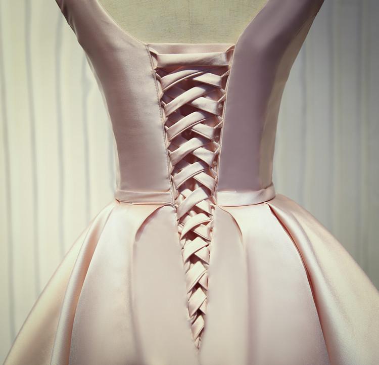 Pink Short Satin Knee Length Homecoming Dress cg12068