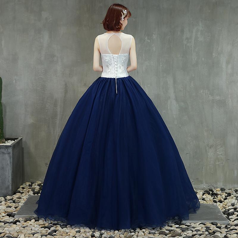 Beautiful Navy Blue Ball Gown Sweet 16 Dresses, Blue Quinceanera prom Dress cg12089