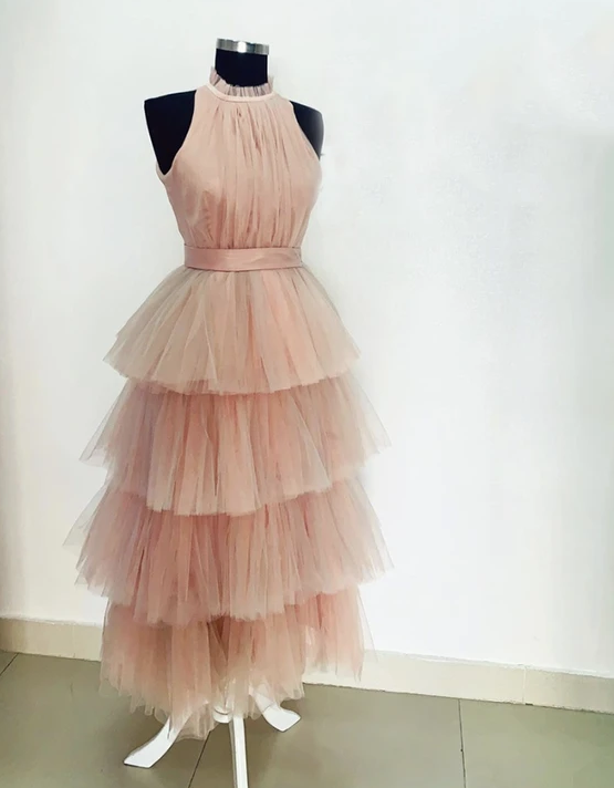 Pink tulle short dress homecoming dress cg12113