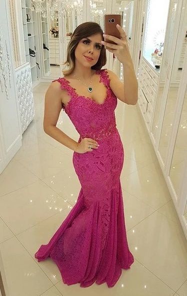 Mermaid Lace Prom Dress, Evening Dress, Pageant Dance Dresses, Graduation School Party Gown cg12145