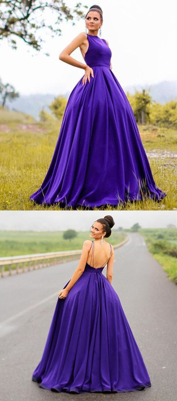 Long Satin Open Back Ball Gowns Evening Dresses Formal prom dress cg12169