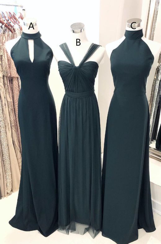 Gorgeous High Neck Mermaid Long Navy Mismatch Prom Dresses cg12318