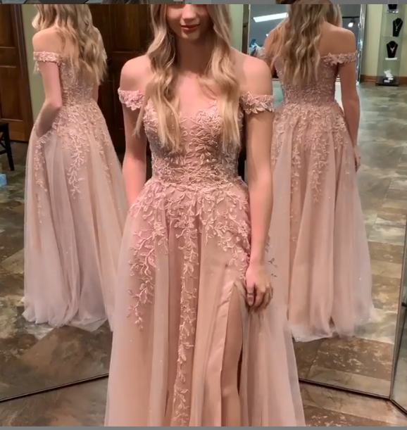 Sexy Off The Shoulder A-Line Prom Dresses cg12362