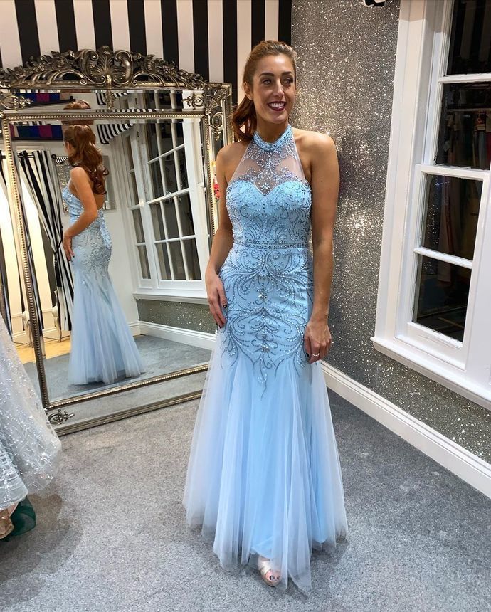 Charming Halter Mermaid Prom Dresses,Long Prom Dresses cg12367