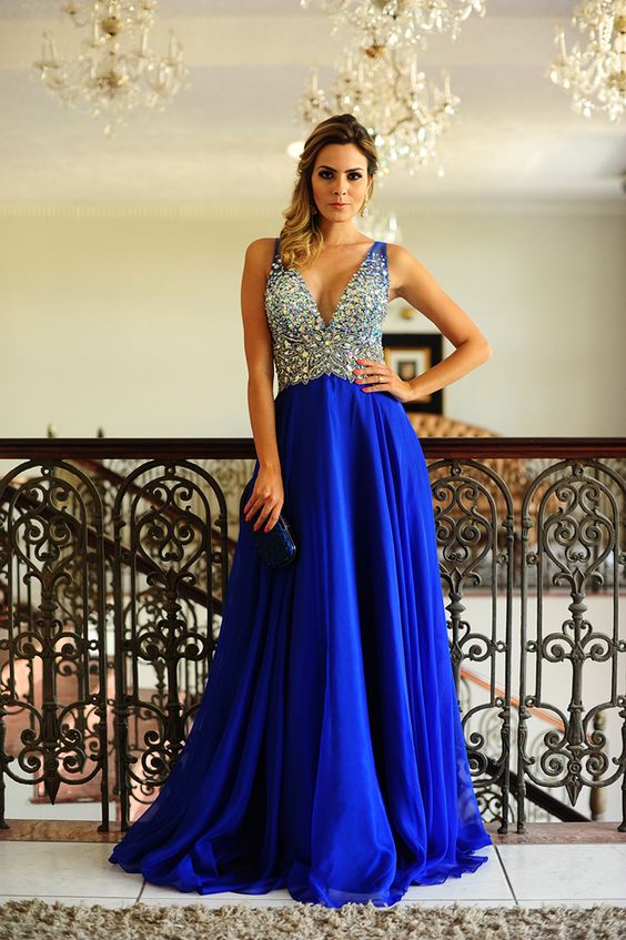 Blue Formal Cheap Long Prom Dress cg12394