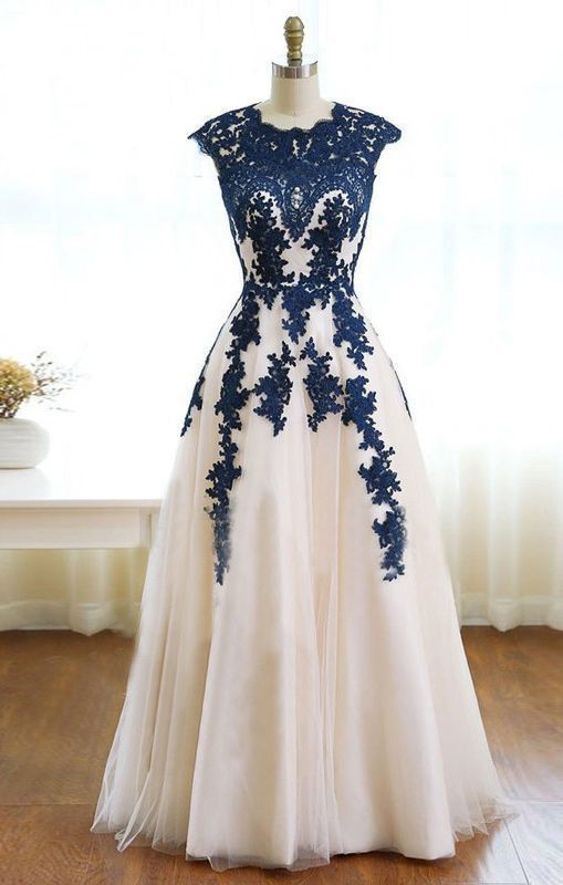 Appliques O-Neck A-Line Prom Dresses,Long Prom Dresses,Cheap Prom Dresses cg12461