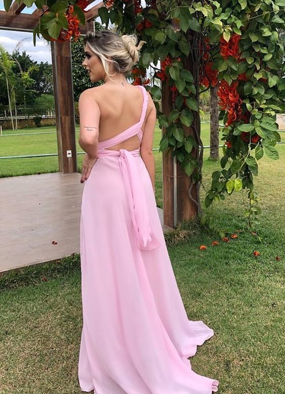 Pink Sexy Prom Dress with Slit cg12485