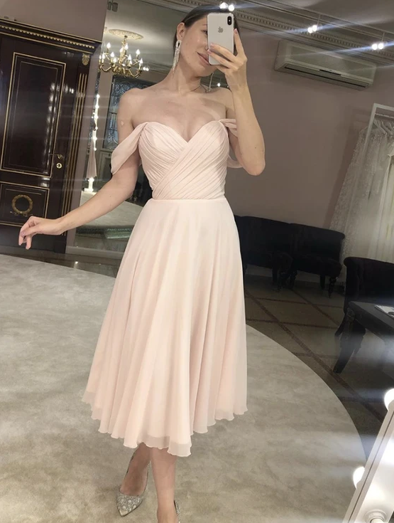 Pink chiffon short homecoming dress cg12652