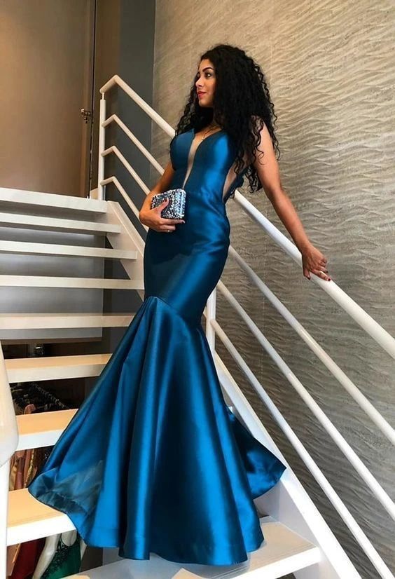 v neck mearmaid long prom dress cg12759