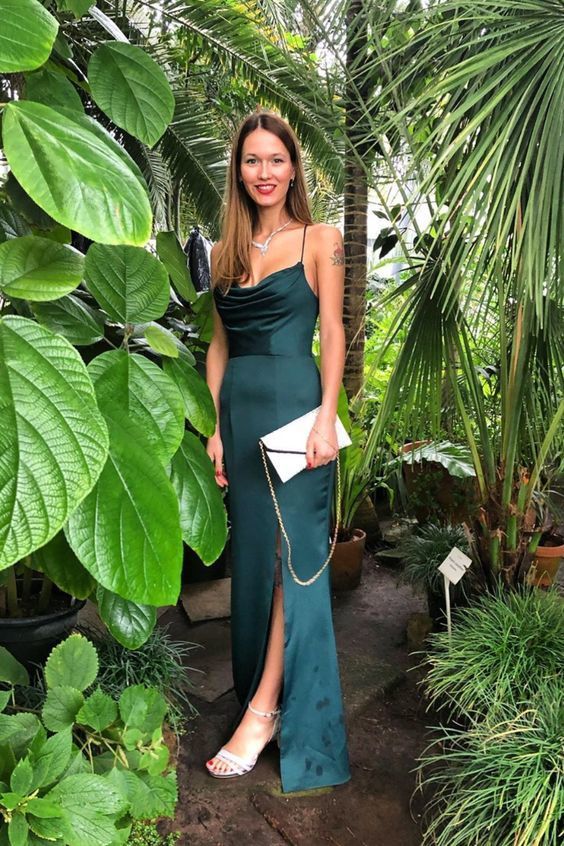 Mermaid Green Long Prom Dress with Slit cg13108