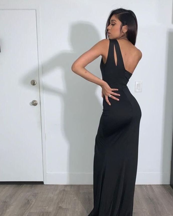 One Shoulder Side Slit Mermaid Evening Dress, Black Long Dress Prom Gown cg13183