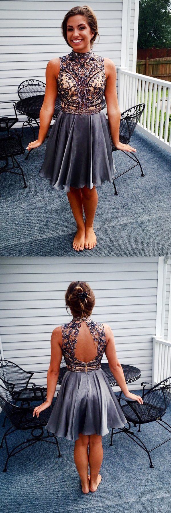 Elegant Beaded Short Homecoming Dress cg13277