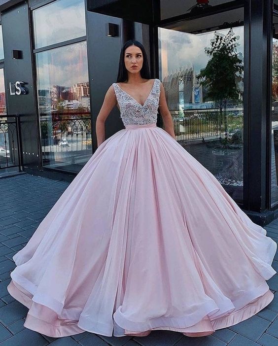 A-line V Neck Long Prom Dress, Charming Prom Dress cg13307