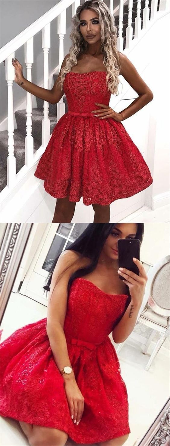 Lace A Line Short Homecoming Dresses cg13502