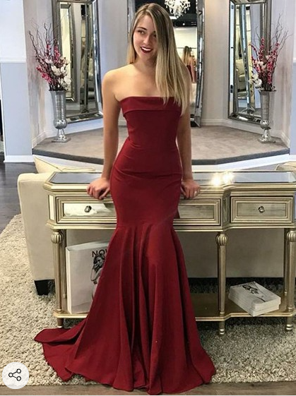 Trumpet/Mermaid Strapless Jersey Sweep Train Prom Dresses cg13694
