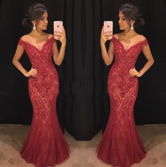 Off the shoulder mermaid prom dress cg13736