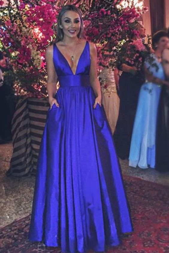 Blue Prom Dress, Long evening dress,prom dresses cg13948