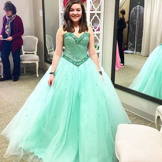 Crystal Ball Gown Tulle Prom Dresses cg13992