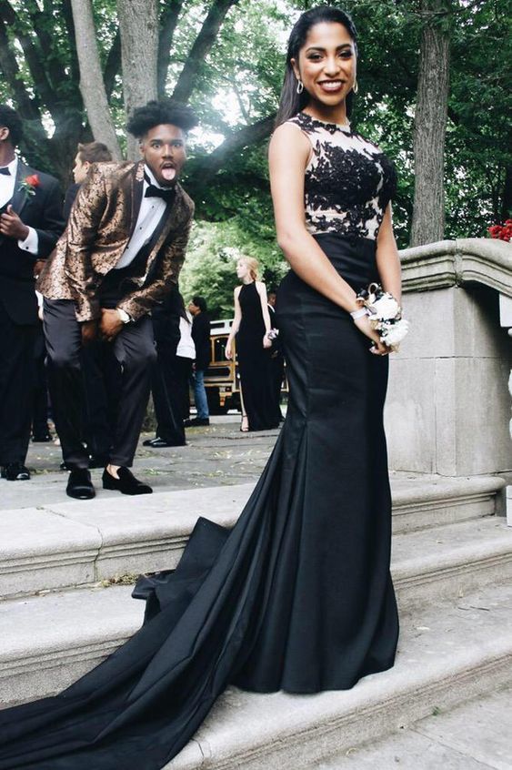 Prom Dresses Sexy Cheap Black Appliques Prom Dress Formal Dress Evening Dress Party Prom Gowns cg14023