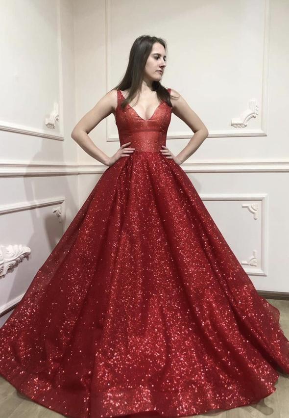 Burgundy sequins long prom gown evening dress cg14072